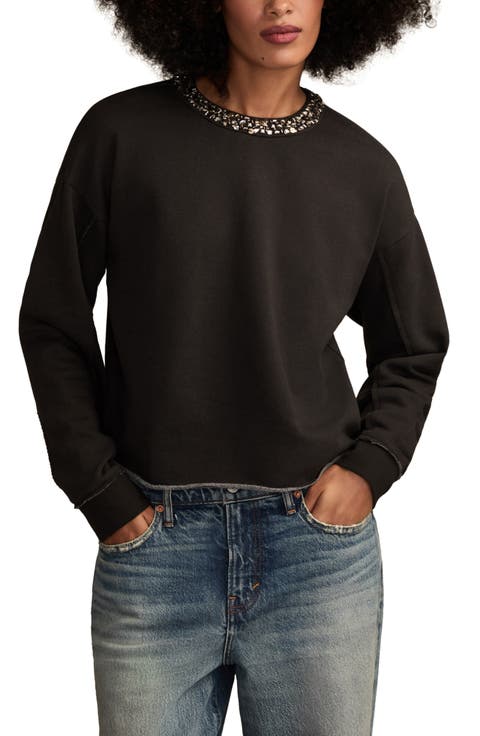 Beaded Crewneck Sweatshirt