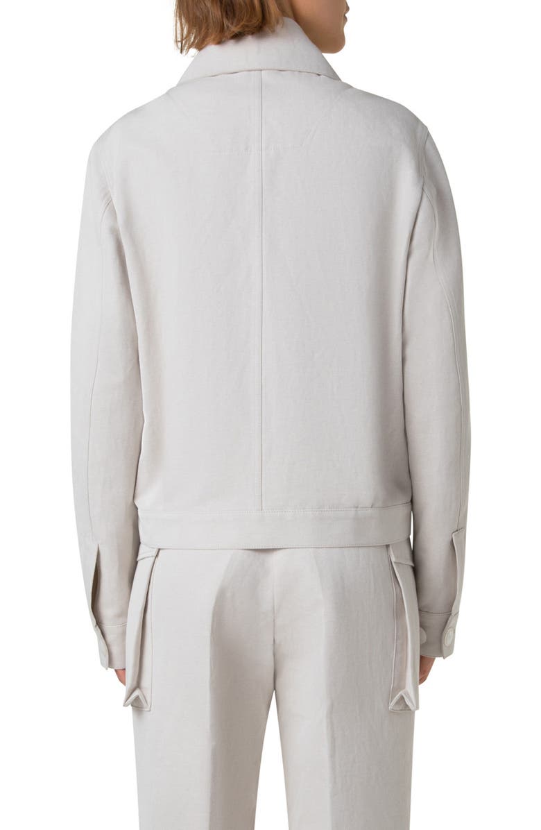 Akris Arno Cotton & Linen Twill Trench Jacket, Alternate, color, Greige
