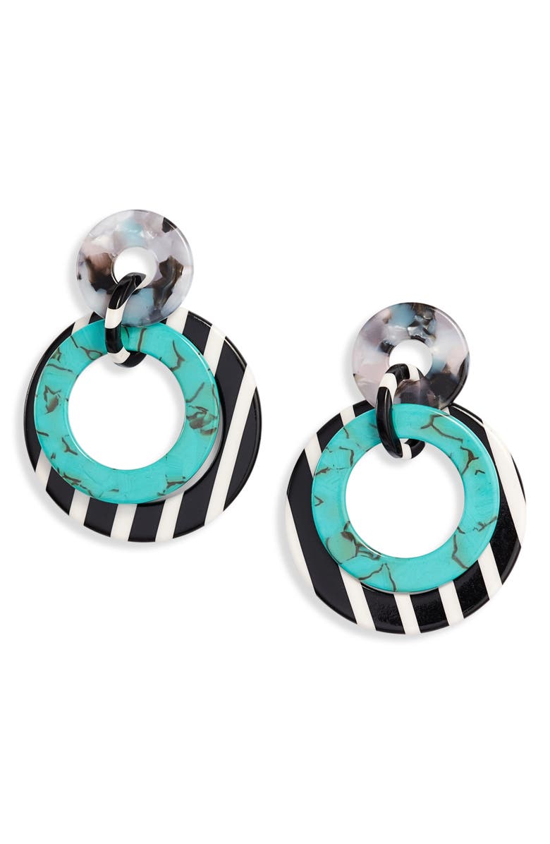 Lele Sadoughi Banded Hoop Earrings, Main, color, 