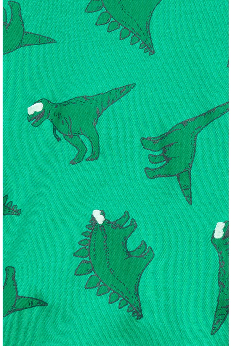 Dinosaur Glow in the Dark Fitted Two-Piece Pajamas, Alternate, color, GREEN BRIGHT DINOSAURS