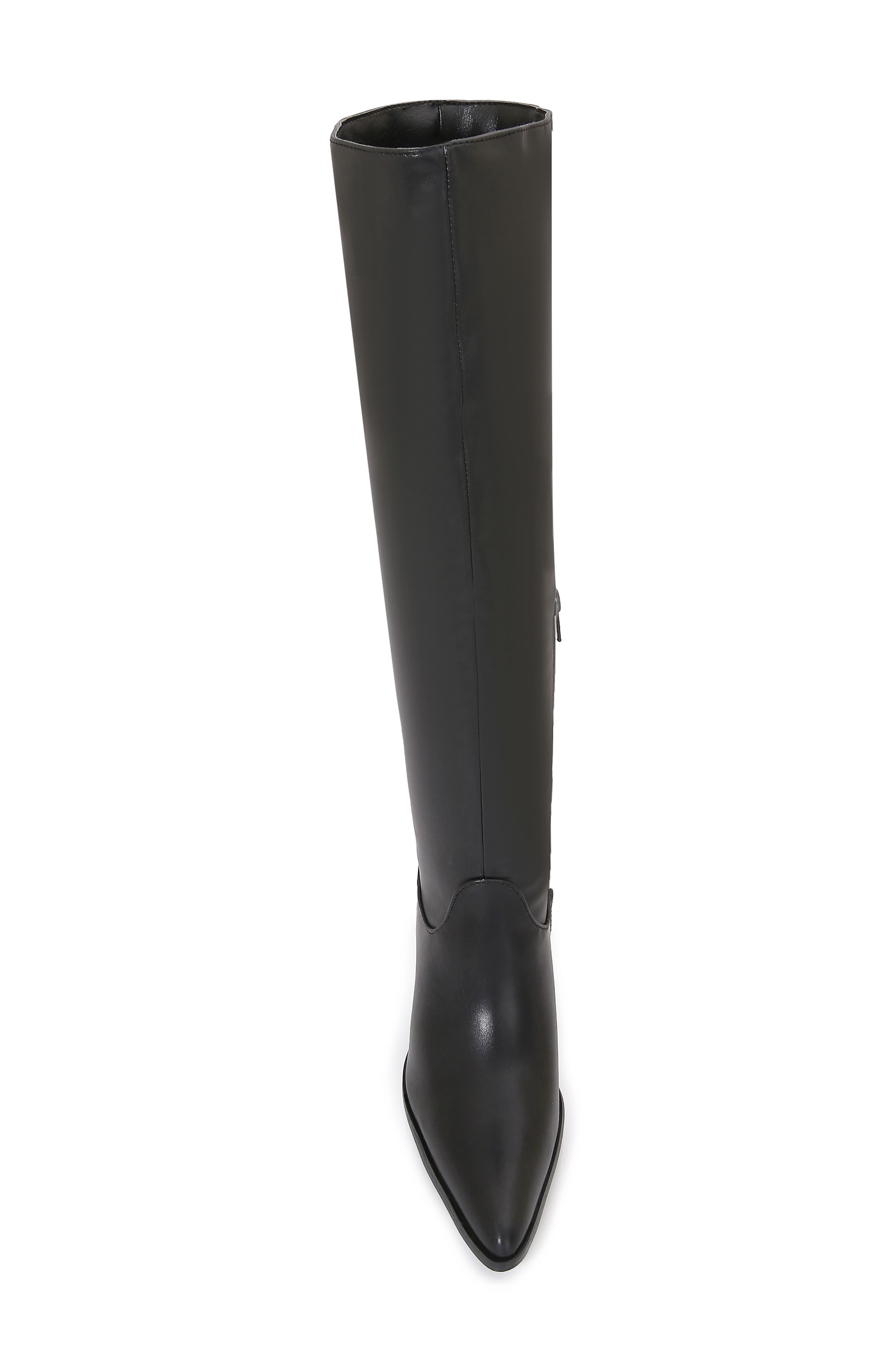BERNESS Cone Heel Knee High Boot, Alternate, color, Black/ Leather