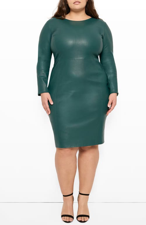 As By Df Mrs. Smith Stretch Leather Dress In Forest Green