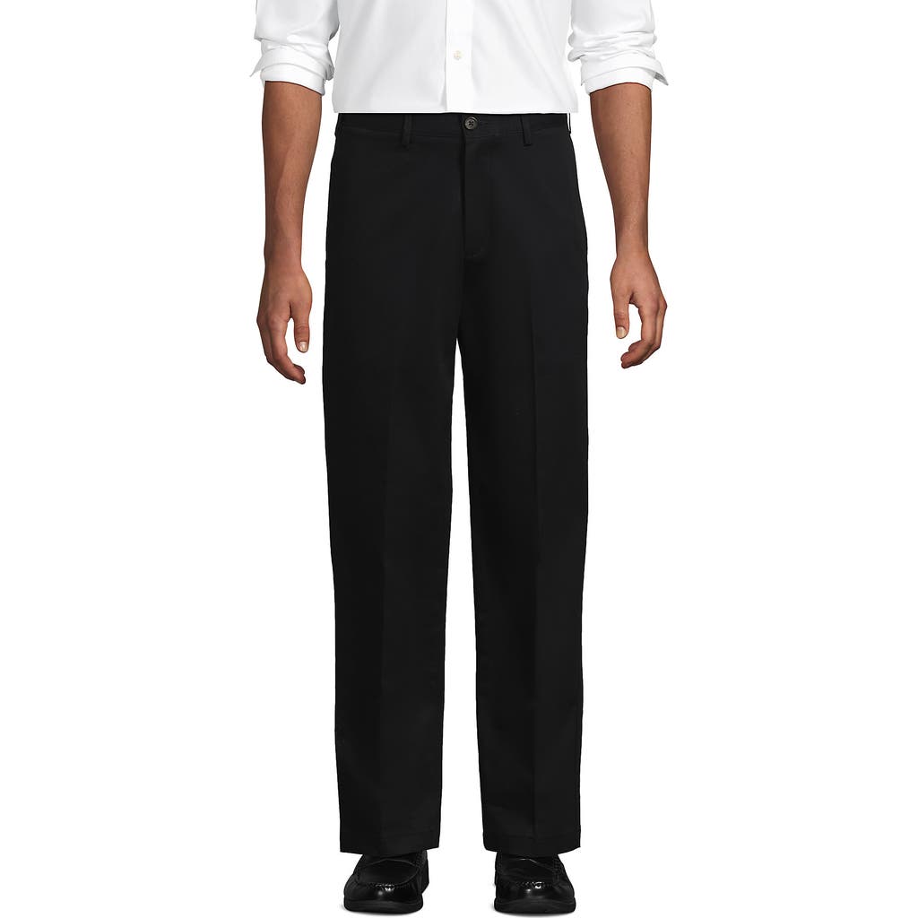 Lands' End Prehem Comfort Waist No Iron Chino Pants In Black