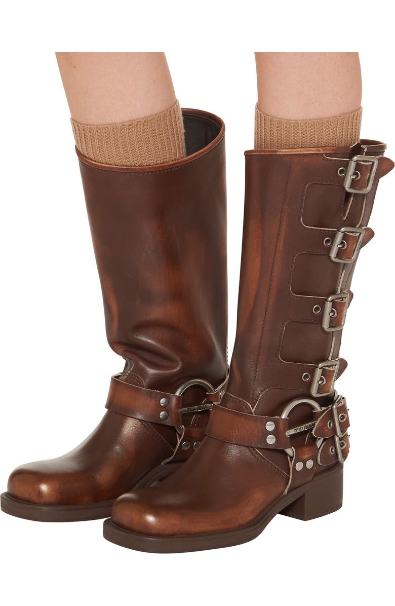 Miu Miu Buckles Harness Boot, Alternate, color,