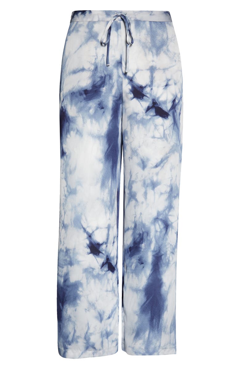 Natori Sora Tie Dye Wide Leg Satin Pajama Pants, Alternate, color, 