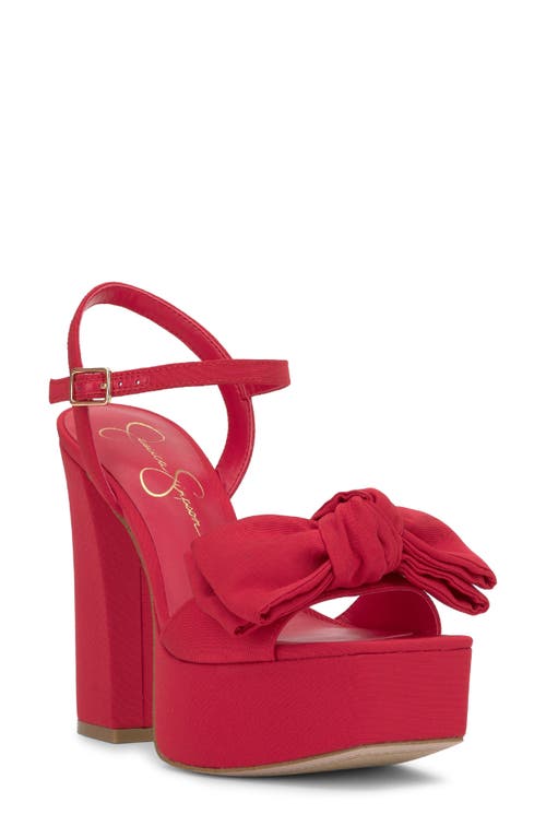 Jessica Simpson Lollien Ankle Strap Platform Sandal In Red Muse In Red