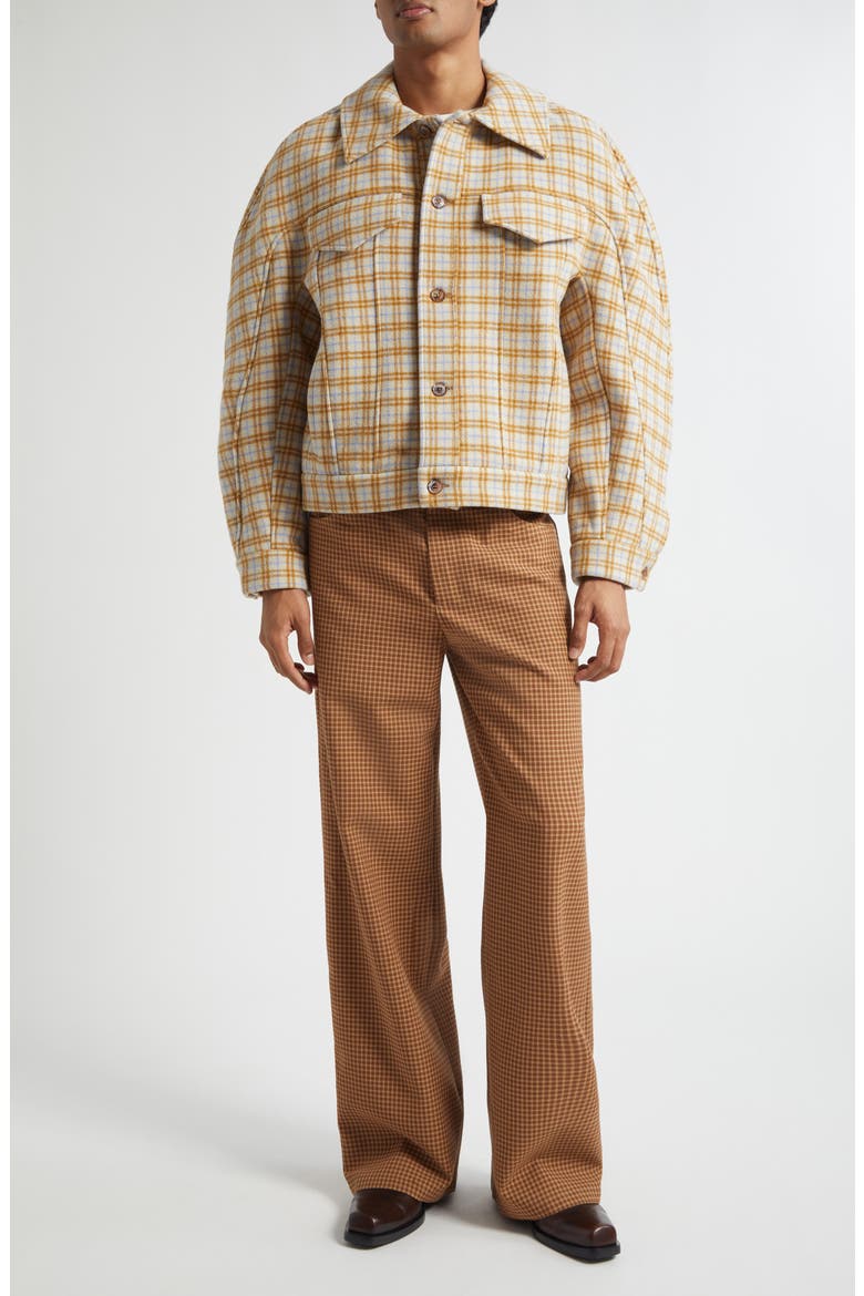Ramon Check Wool Trousers, Alternate, color, FINE CHECK TAN