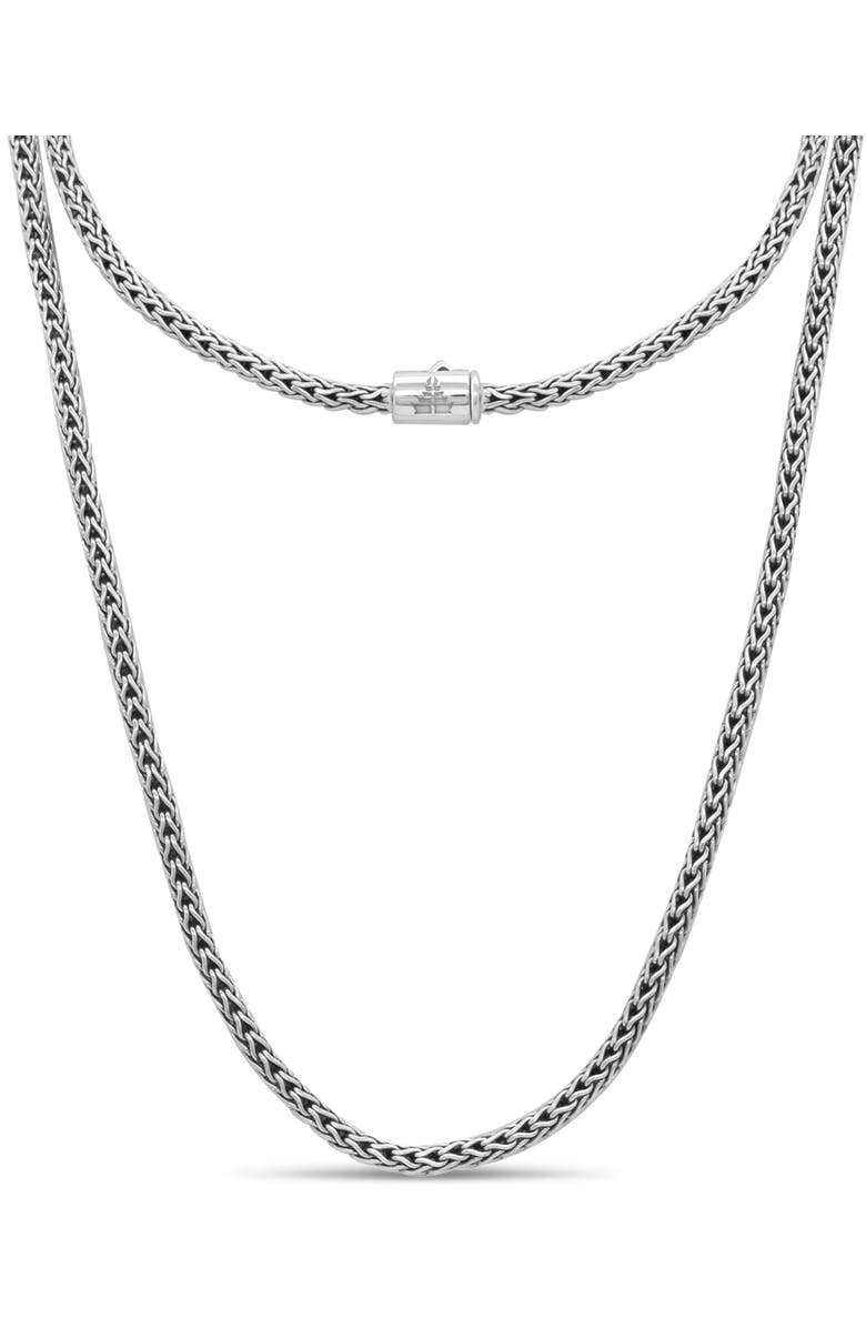 DEVATA Dragon Bone Round 4mm Chain Necklace in Sterling Silver, 26", Main, color, Silver