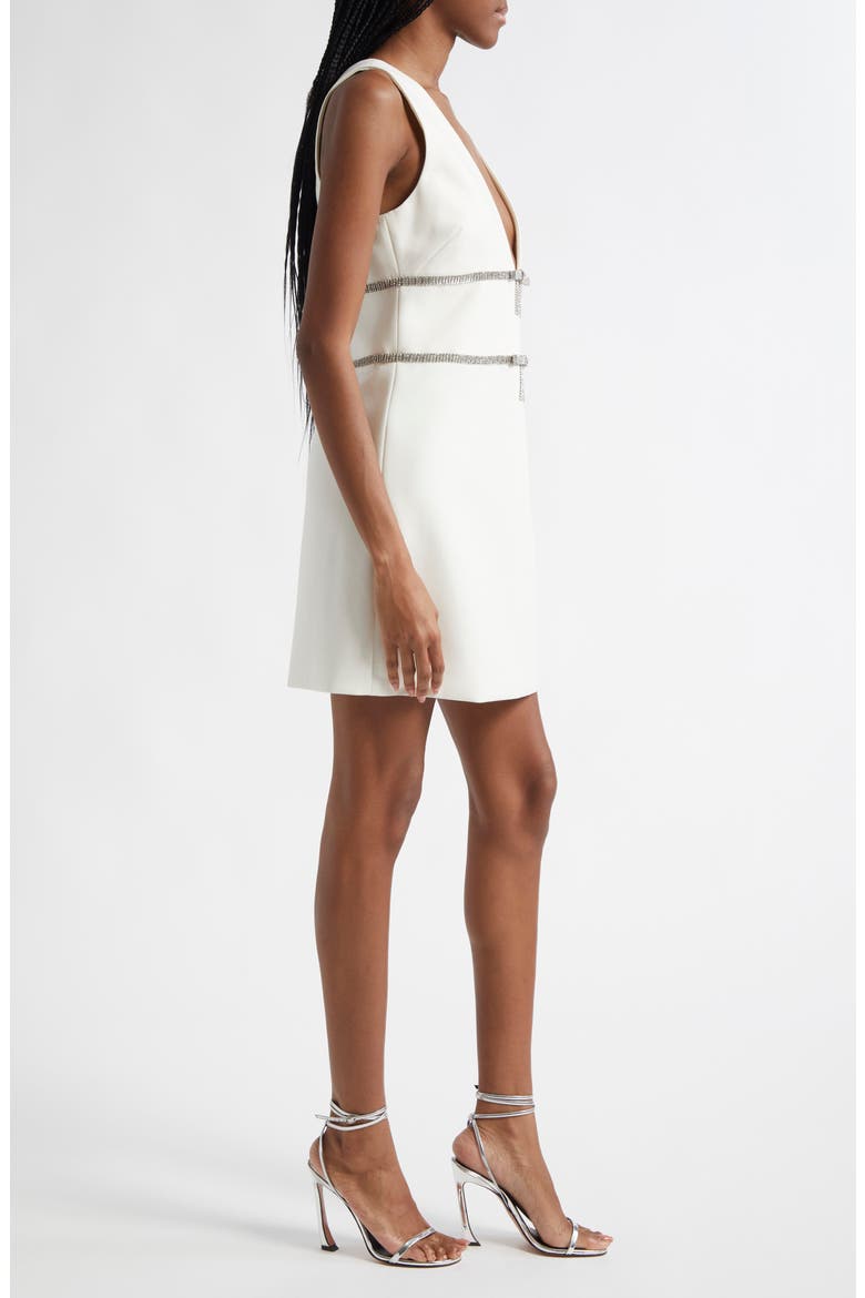 Chani Rhinestone Bow Detail Cocktail Minidress, Alternate, color, IVORY