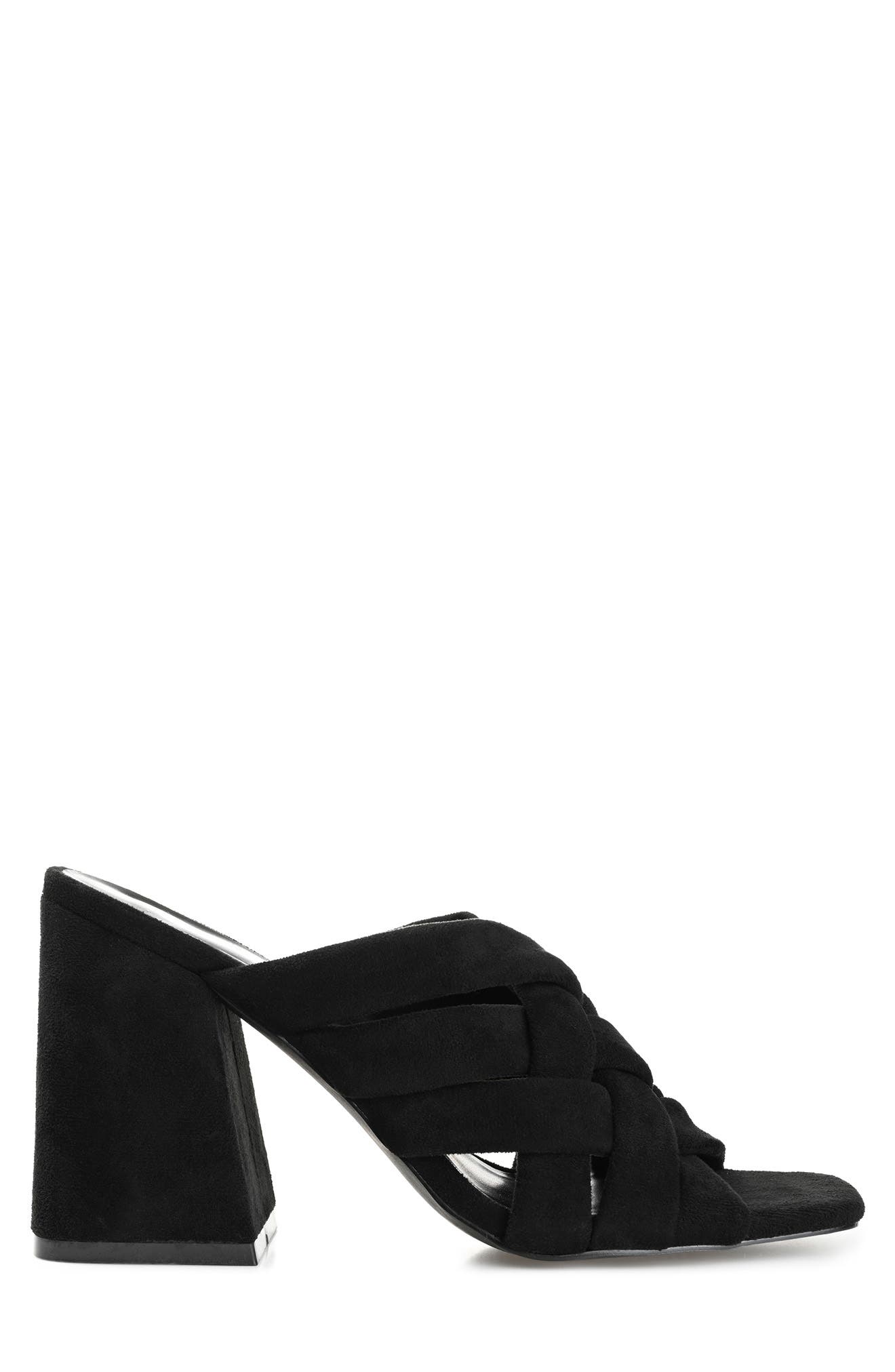 Journee Collection Dorisa Braided Sandal, Alternate, color, Black