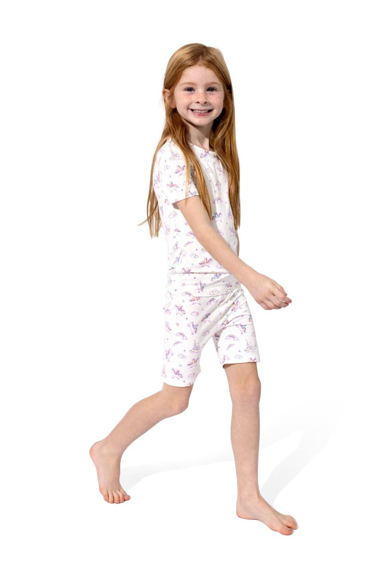 Unicorn Kids 2-Piece Short Sleeve & Shorts Pajama Set, Alternate, color, Unicorn
