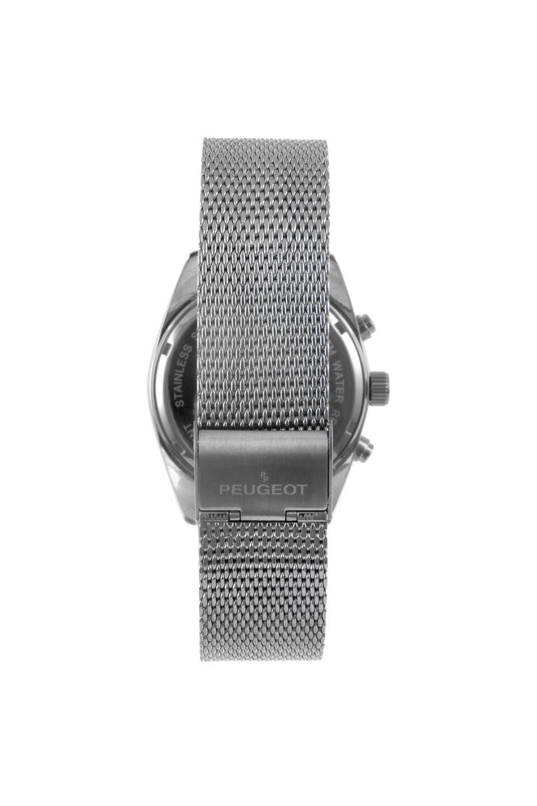 Multi-Function Steel Mesh Fluted Bezel Watch - 42MM, Alternate, color, Blue