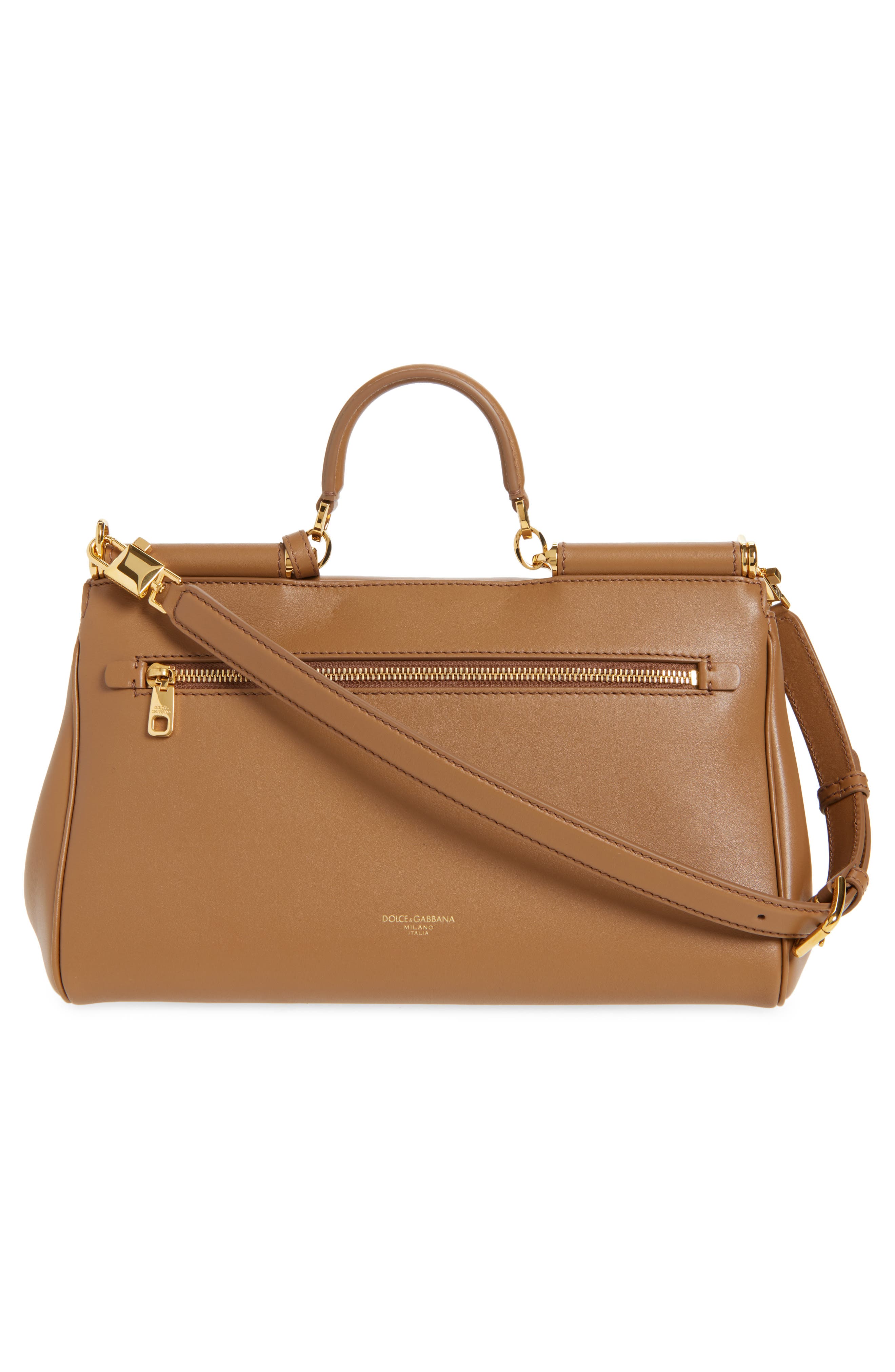 My Sicily East/West Plongé Leather Top Handle Bag, Alternate, color, 8Z093 CARAMELLO