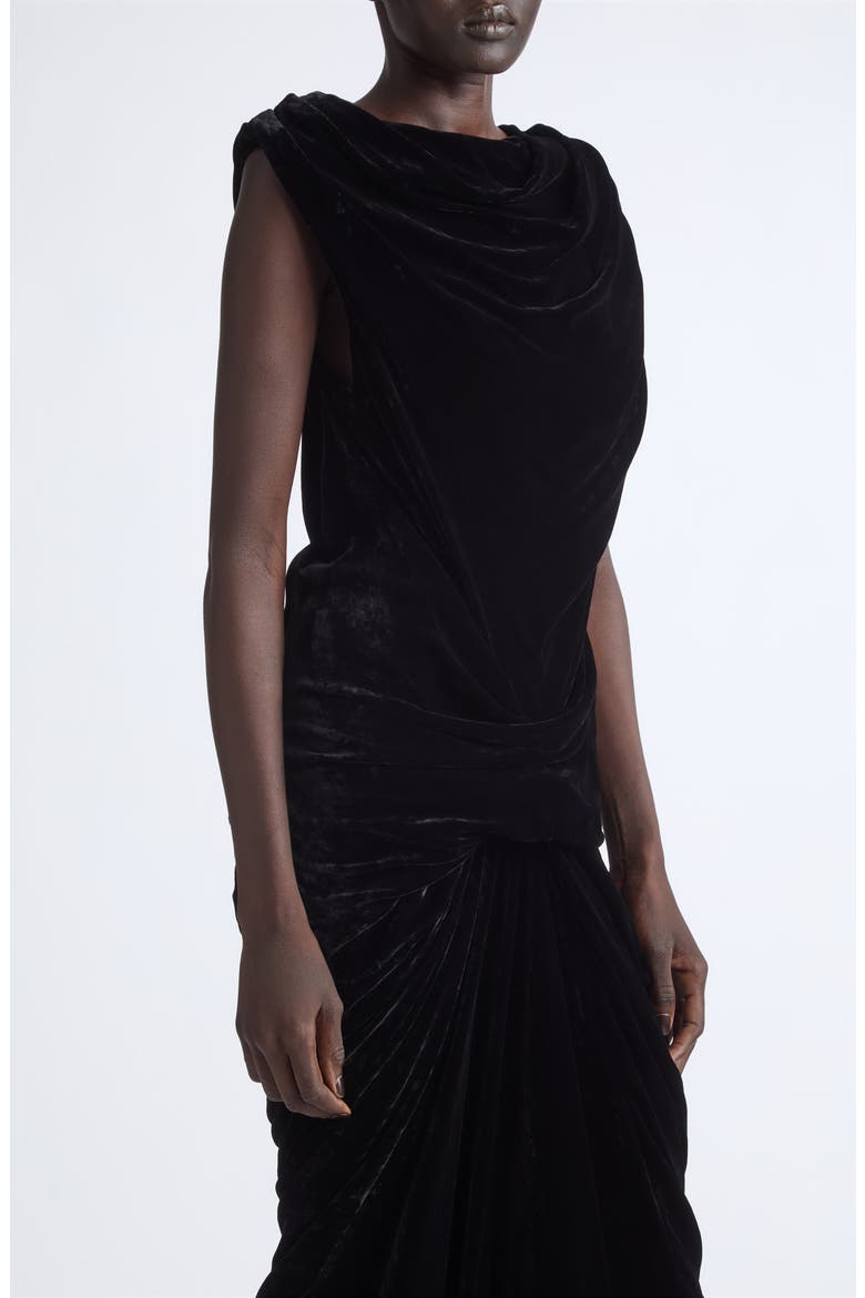 Velvet Strutter Gown, Alternate, color, BLACK