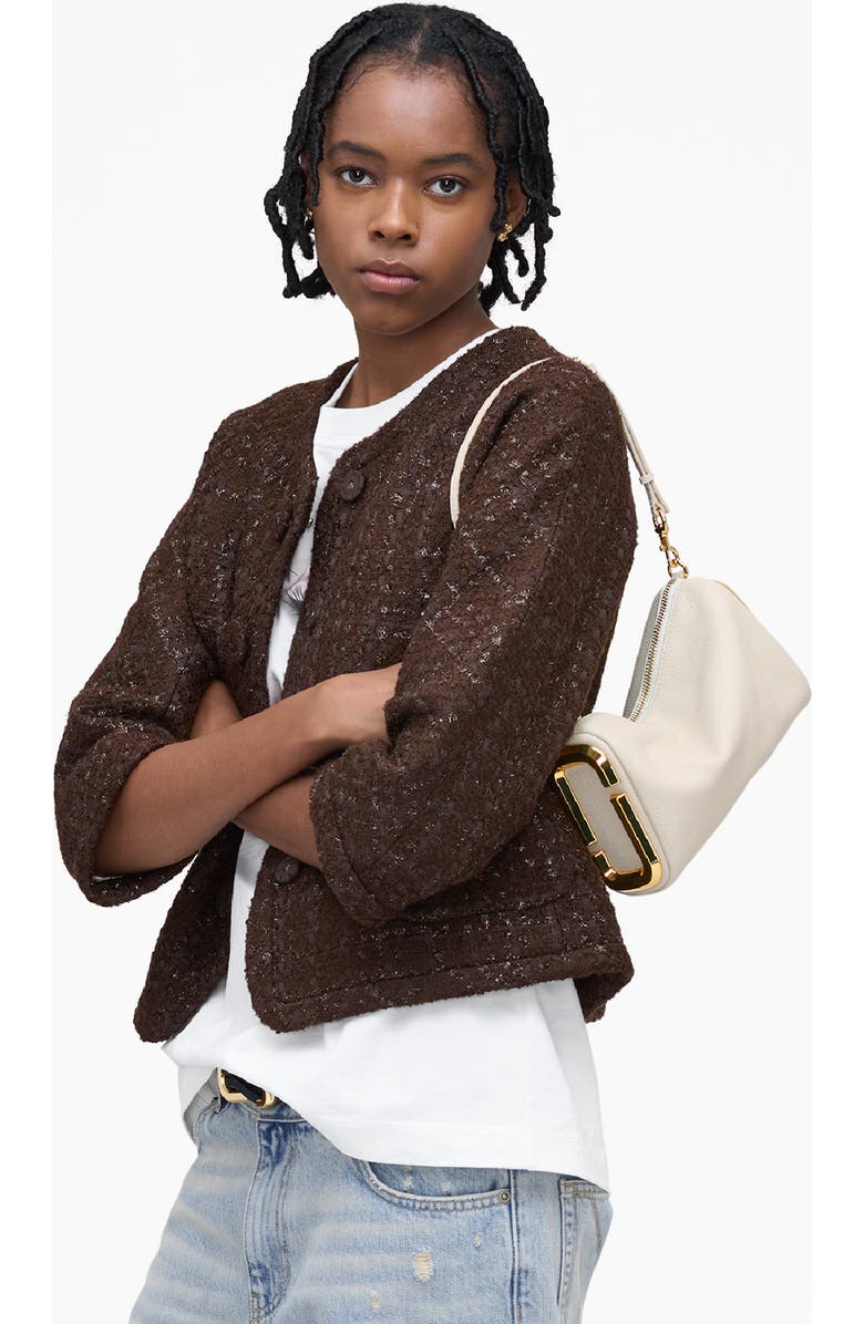 Marc Jacobs The Snapshot Leather Shoulder Bag, Alternate, color, Cloud White