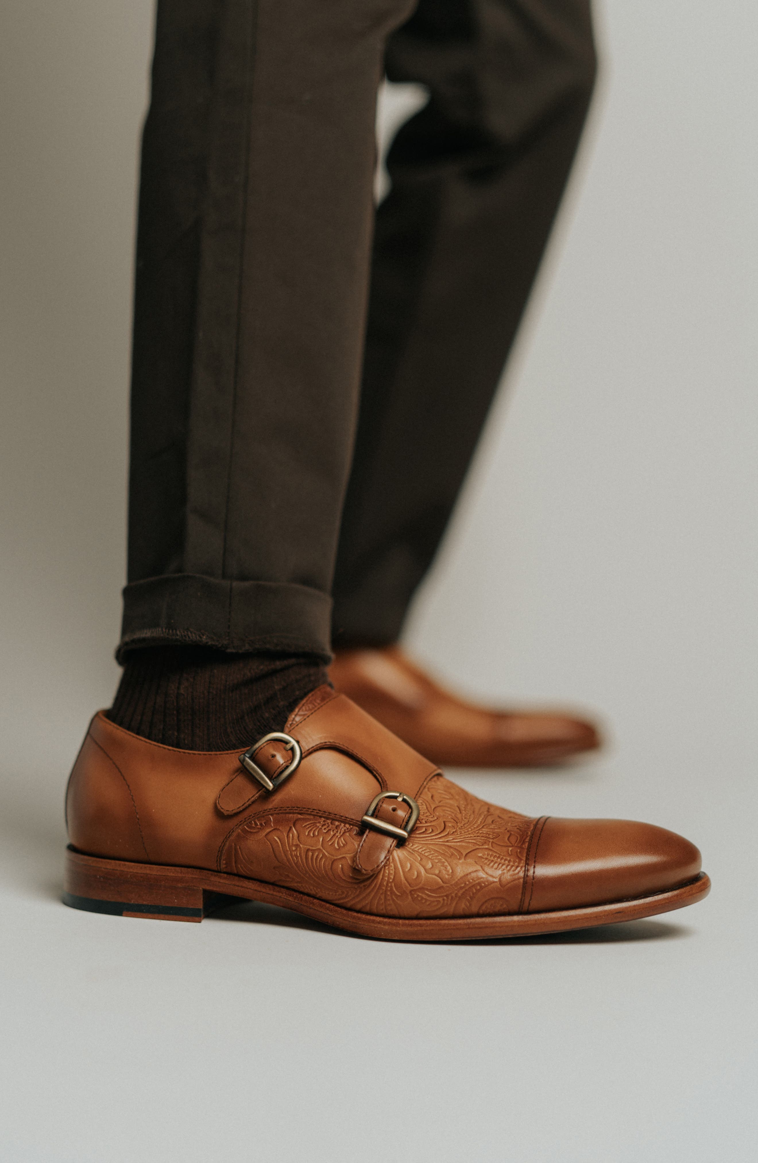 TAFT Lucca Double Monk Strap Shoe, Alternate, color, 