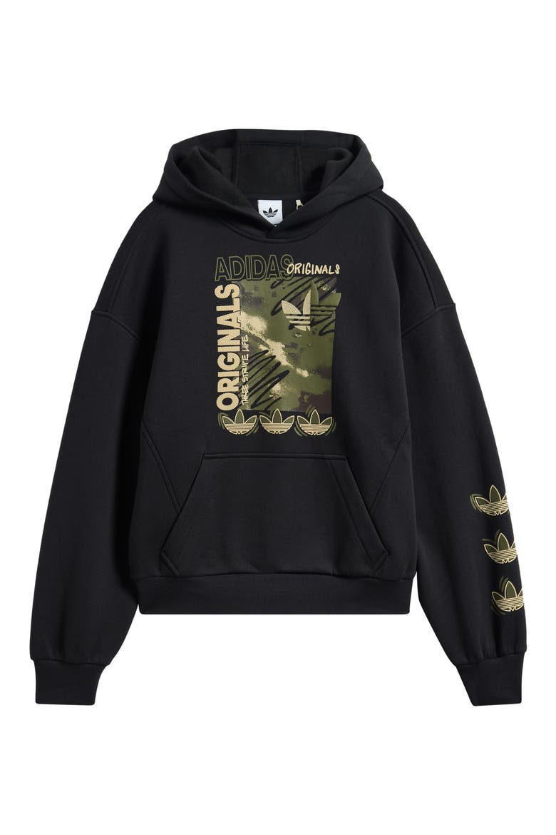 Kids' Camo Logo Hoodie, Main, color, BLACK
