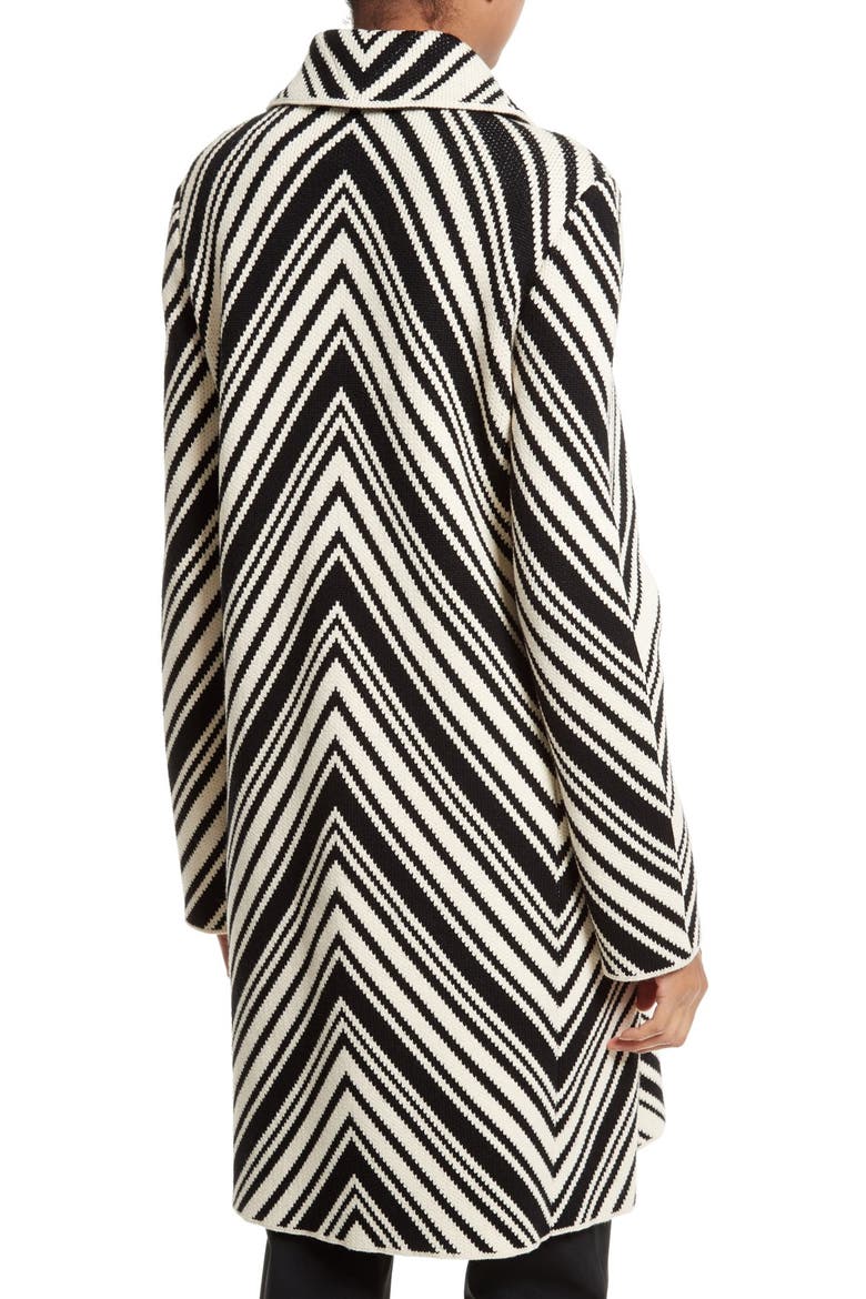 'Tavia' Textured Chevron Jacket, Main, color, BLACK/ NEW IVORY