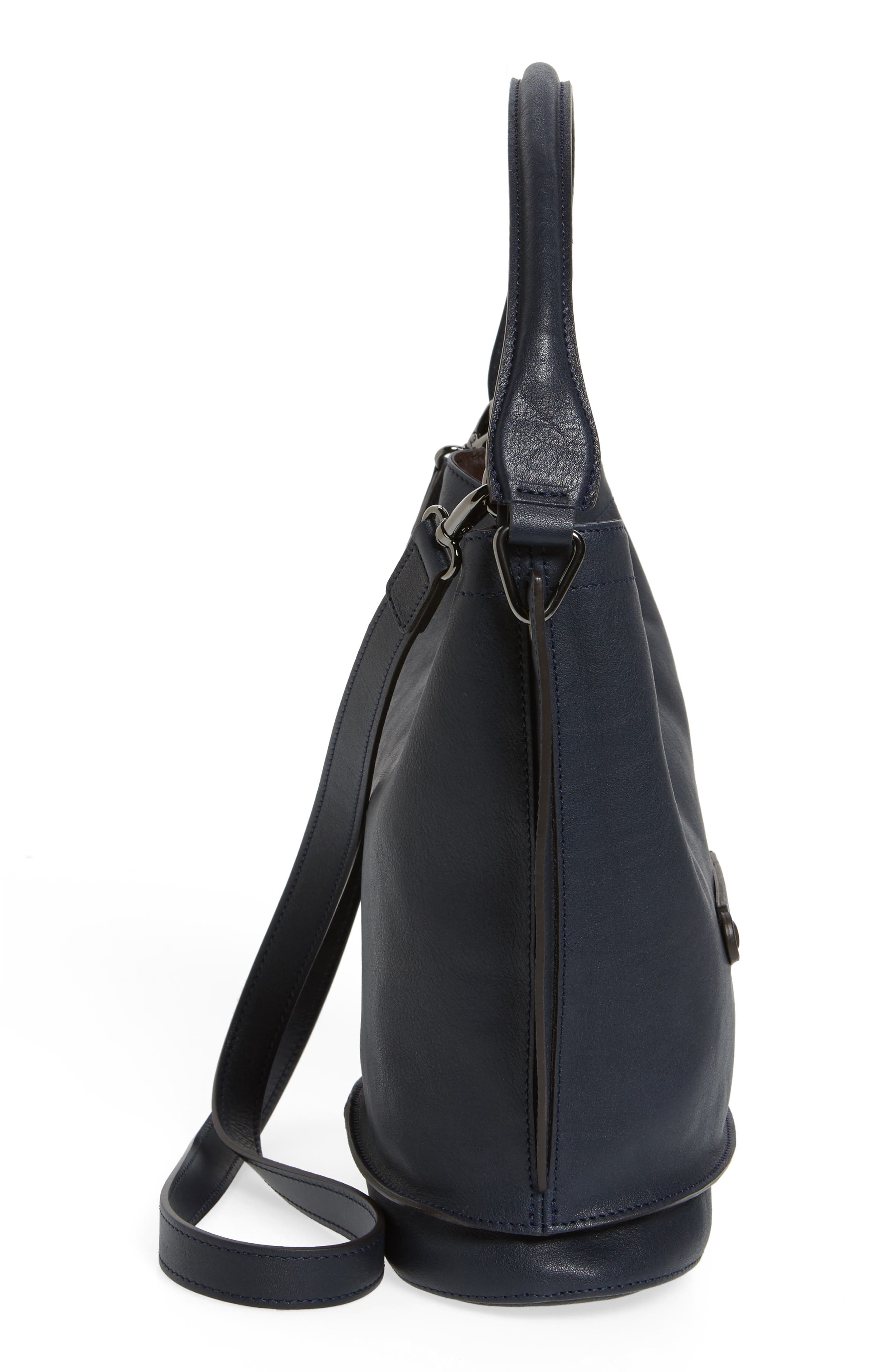 '3D' Leather Crossbody Hobo, Alternate, color, SAPPHIRE