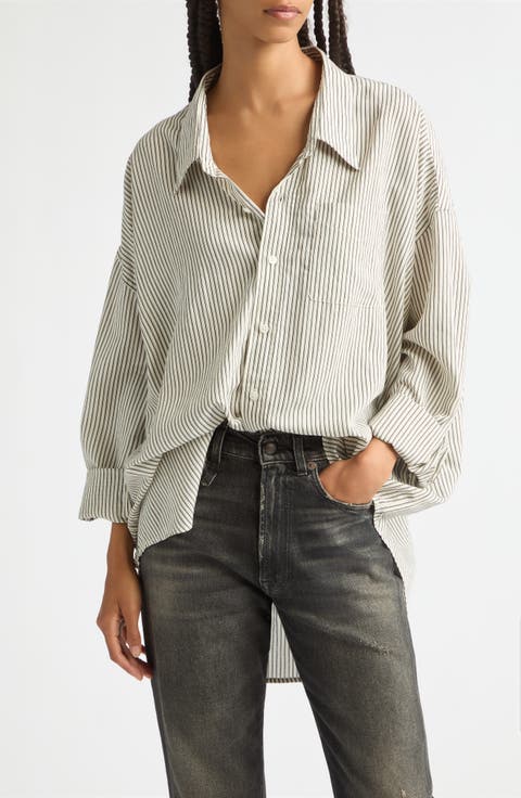 Drop Neck Striped Shirt