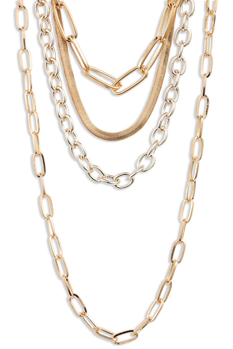 Sunday Morning Layered Necklace, Main, color, GOLD