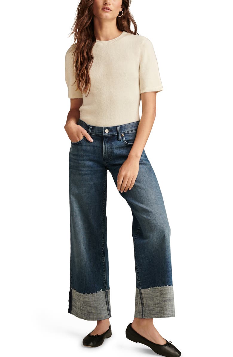 Lucky Brand Lucky Legend Cuffed Wide Leg Jens, Alternate, color, Cuffing Season Wash