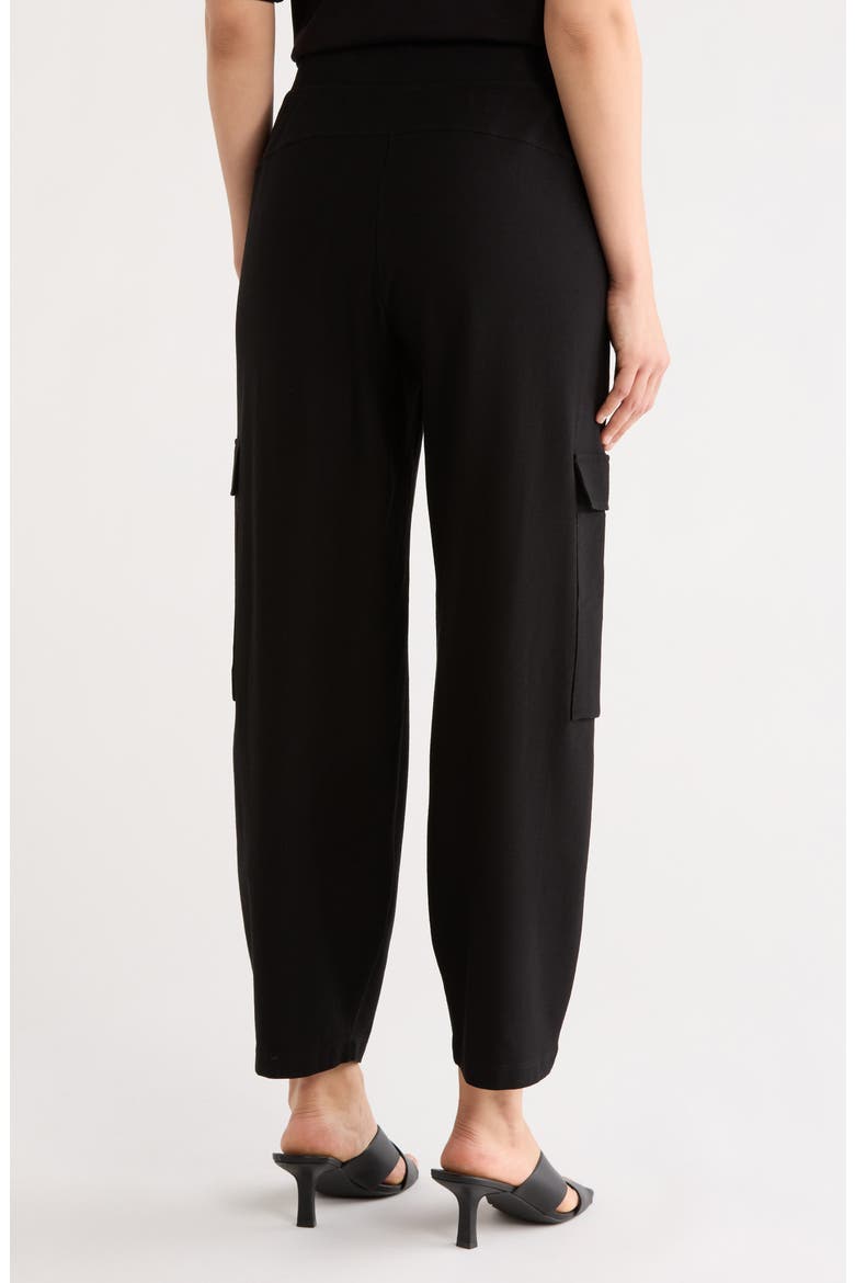 Ponte Ankle Lantern Leg Cargo Pants, Alternate, color, BLACK