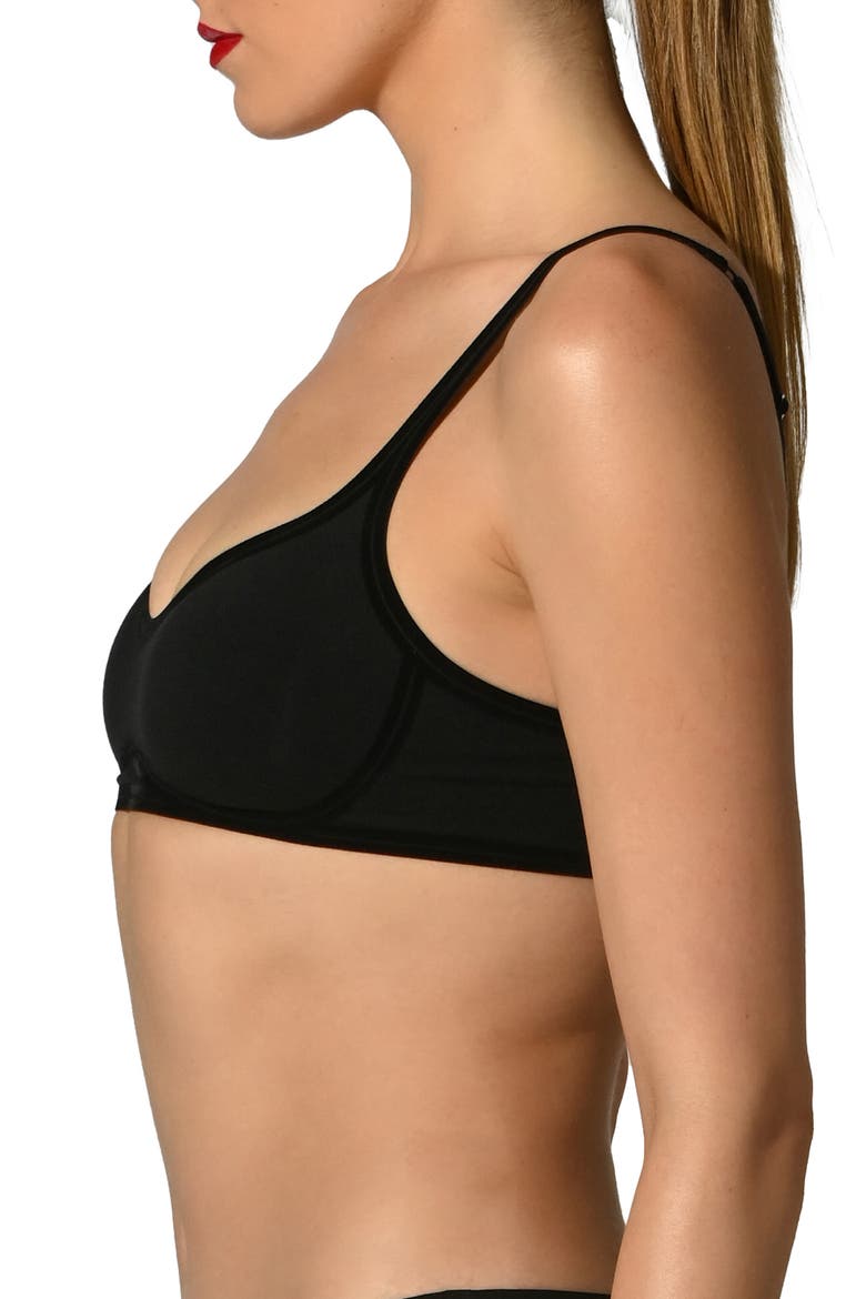 Contour Skin 3W Wireless Bra, Alternate, color, BLACK