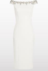 Jenny Packham Valorie Beaded Off-Shoulder Midi Dress