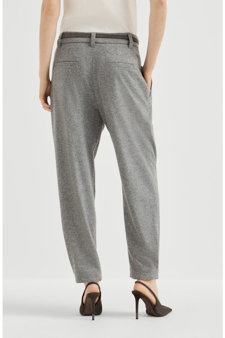 Cashmere jersey tailored trousers, Alternate, color, Grey