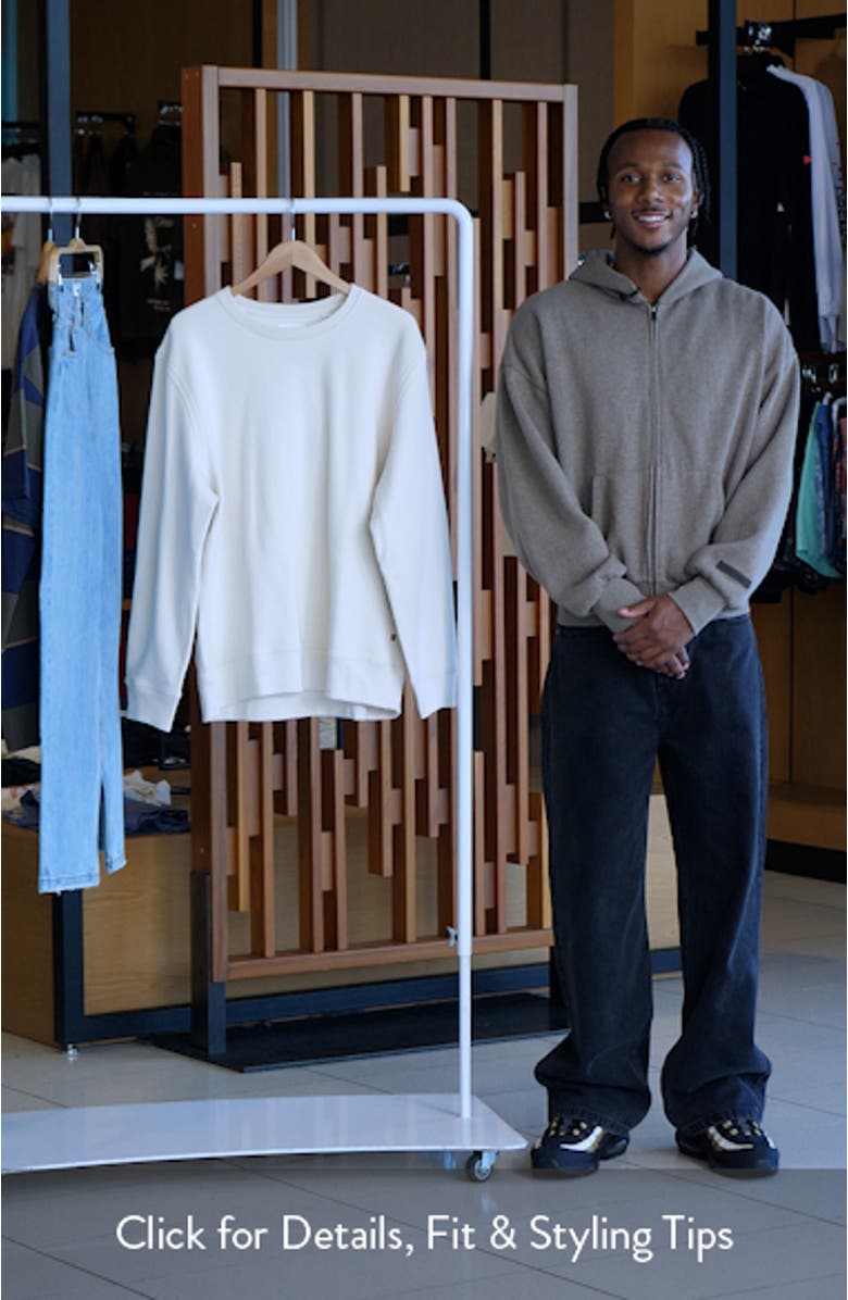 Dover Crewneck Sweatshirt with Leather Elbow Patches, sales video thumbnail