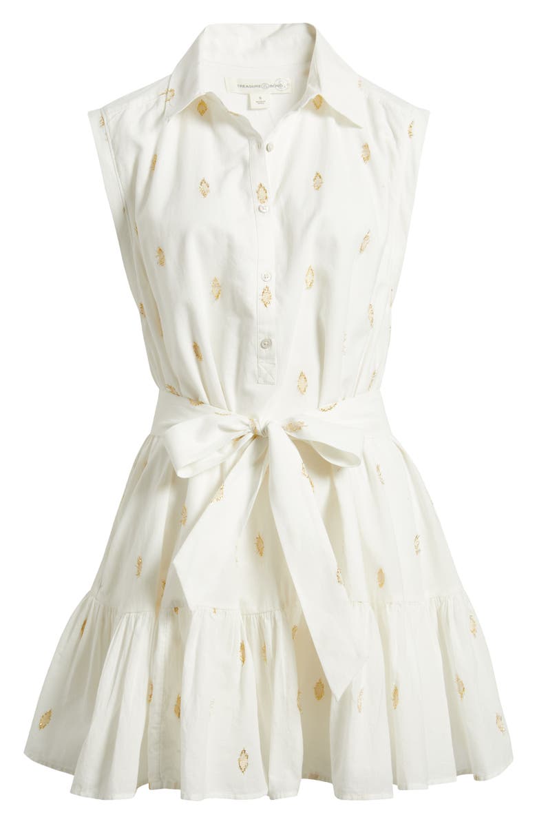 Treasure & Bond Ruffle Hem Minidress, Alternate, color, Ivory Egret