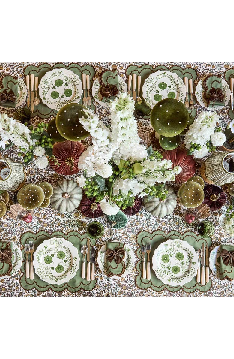 Mrs. Alice Charlotte Green & Brown Napkins, Alternate, color, Green