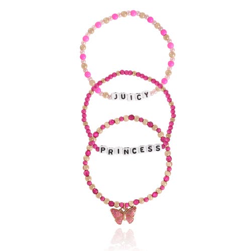 Juicy Couture Kids Kids Beaded Bracelet Set In Pink