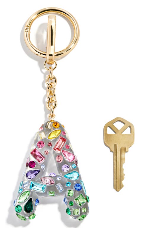 Baublebar Crystal Initial Key Ring Bag Charm In Gold