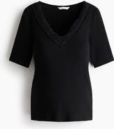 H&M Mama Ribbed V-neck Top