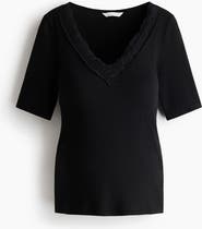 H&M Mama Ribbed V-neck Top