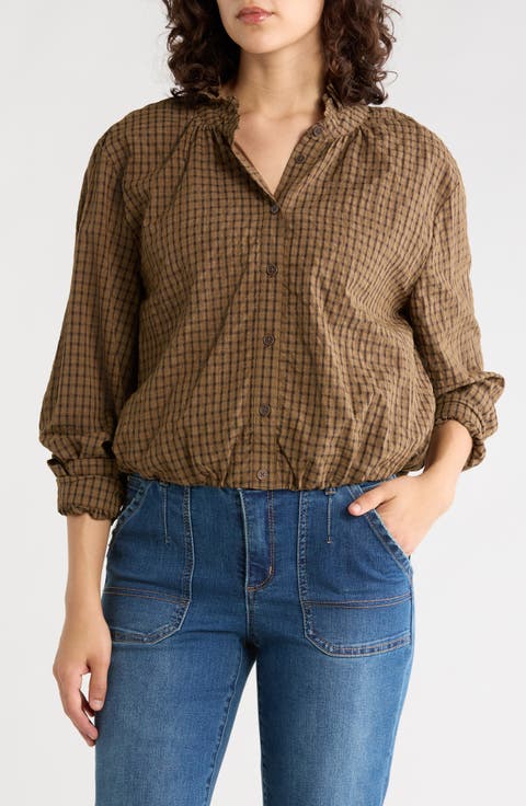 Ruffle Neck Bubble Top