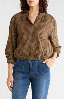 Ruffle Neck Bubble Top