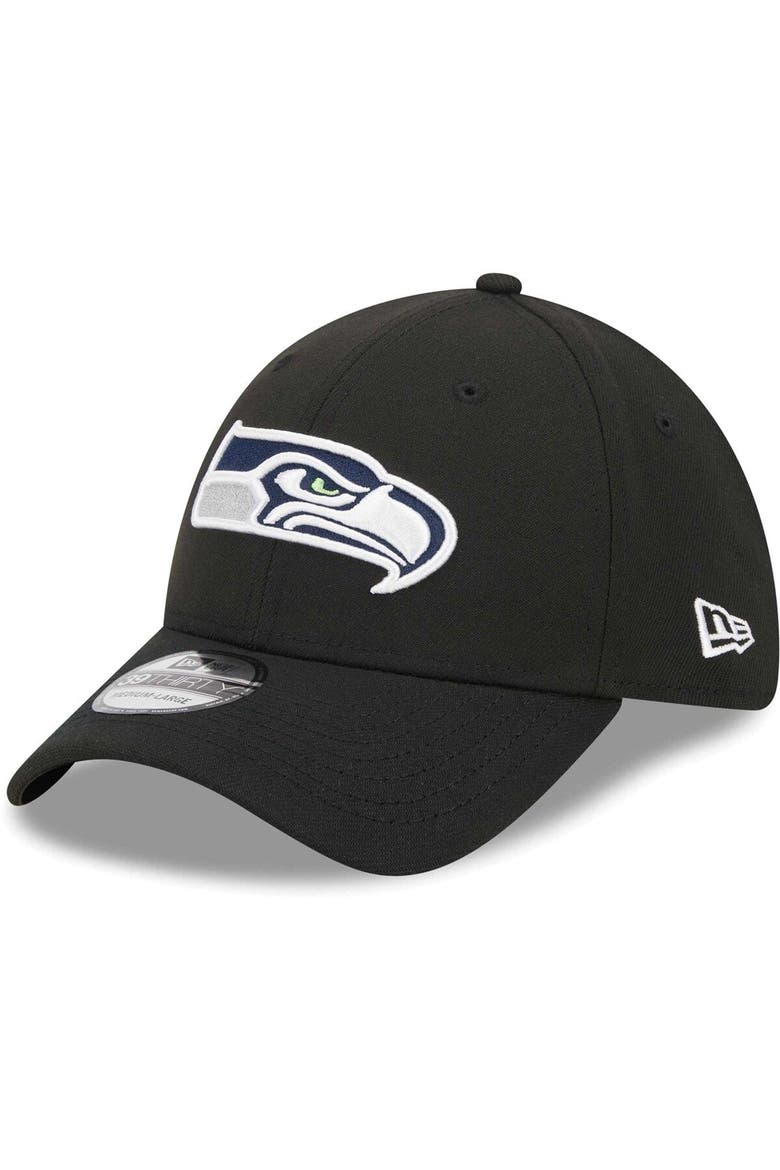 Men's New Era Black Seattle Seahawks  Main 39THIRTY Flex Hat, Main, color, Black