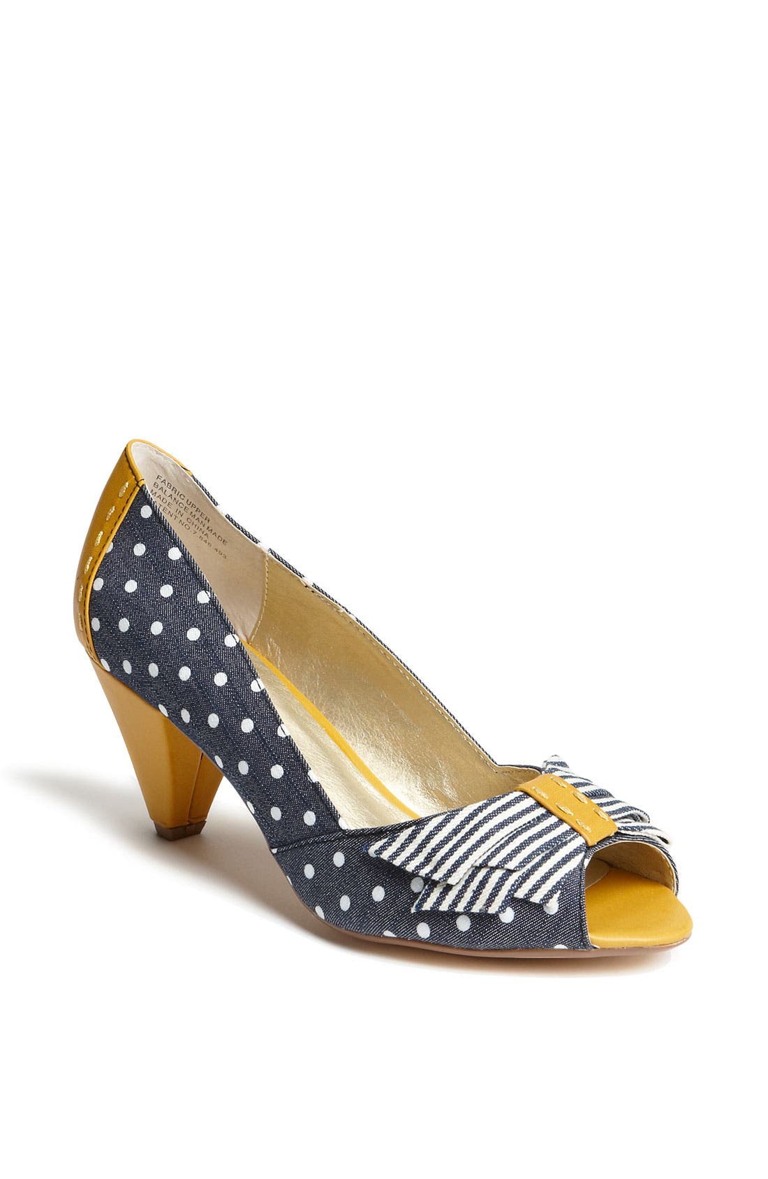 'Mixed Emotions' Pump, Main, color, DENIM POLKA DOT