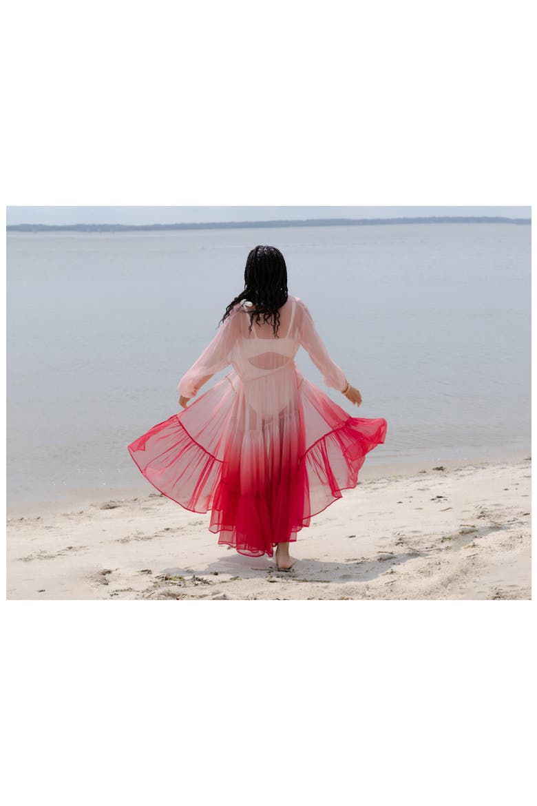 Ombré Cover-Up Dress, Alternate, color, PINK COMBO