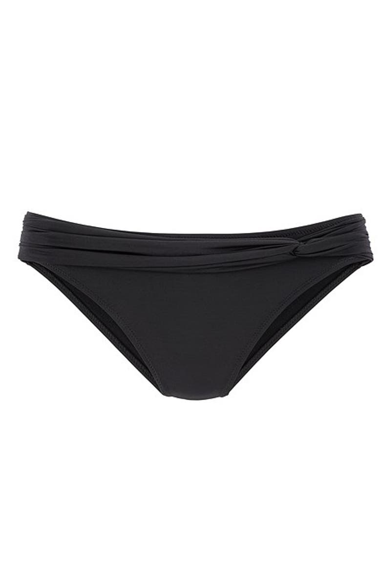 LASCANA Women's Side Twist Bikini Bottom, Alternate, color, Black