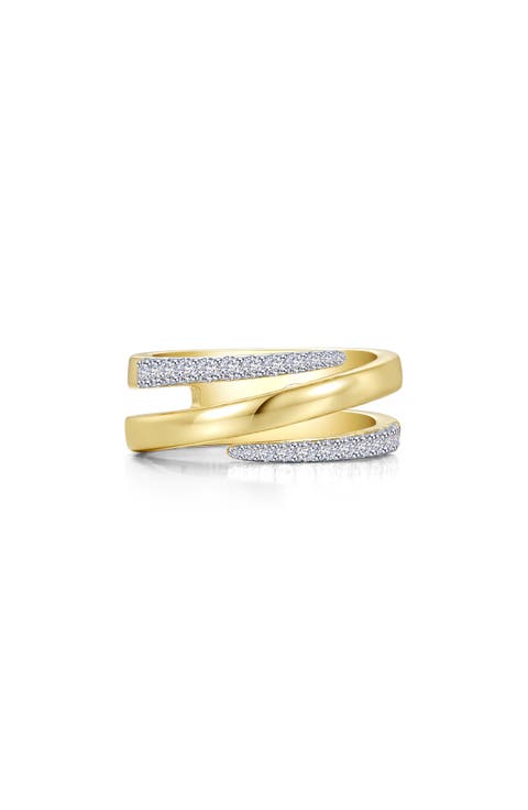 Two-Tone Simulated Diamond Wrap Ring