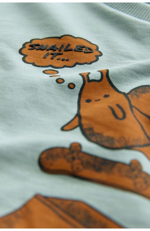 Next Kids' Snail Skater Cotton Graphic T-shirt In Green
