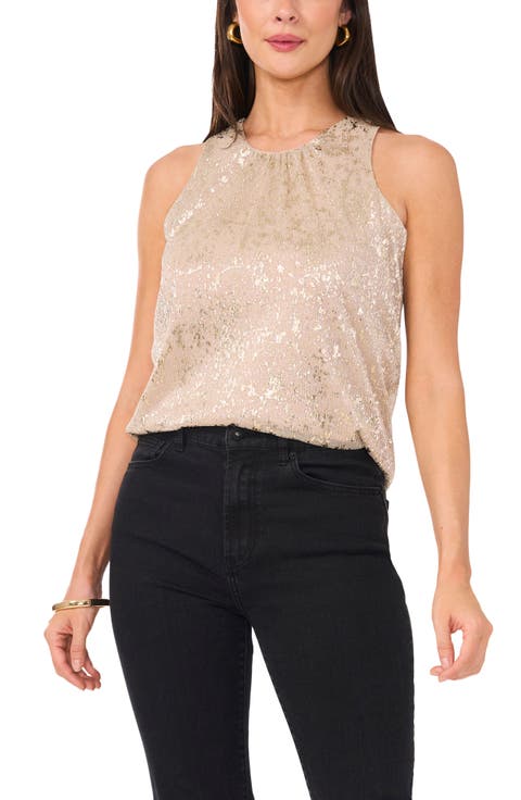 Shirred Foil Print Tank