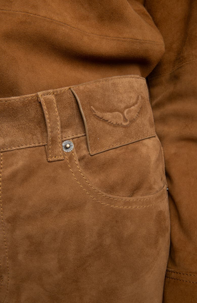 Zadig & Voltaire Sadys Suede Shorts, Alternate, color, Daim