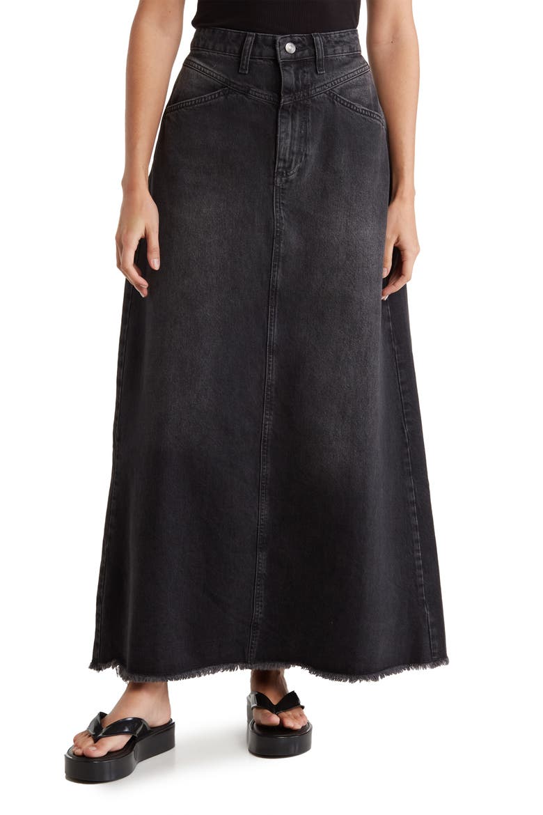 Come As You Are Denim Skirt, Main, color, BLACK