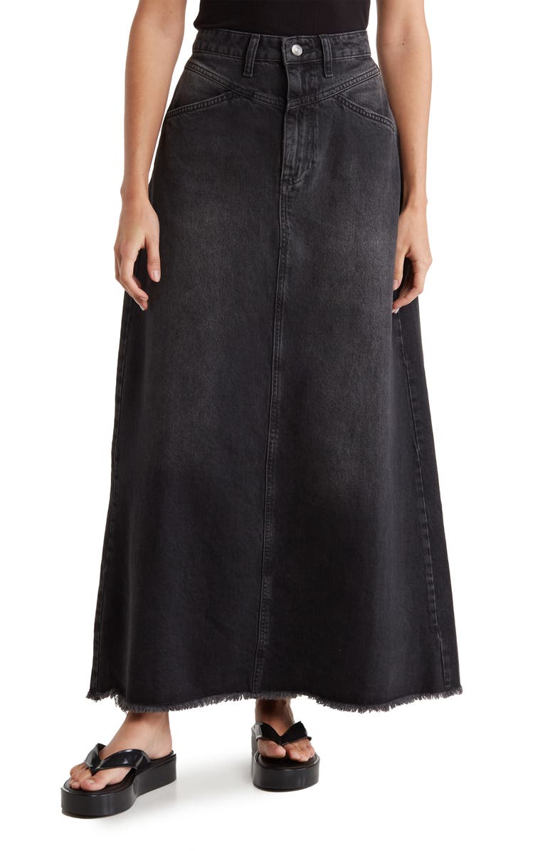 Free People Come As You Are Denim Skirt, Main, color, 