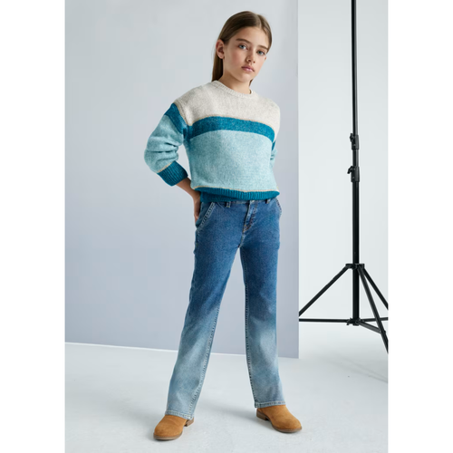 Mayoral Gradient-effect Denim Jeans In Blue